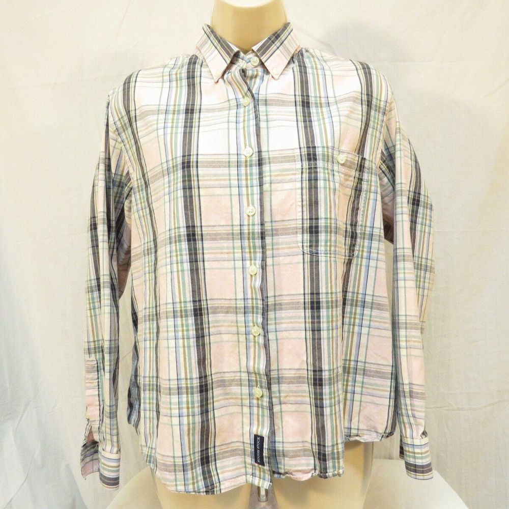 Rough Stock Panhandle Slim Western Plaid Shirt‎  size M Style R4D7325